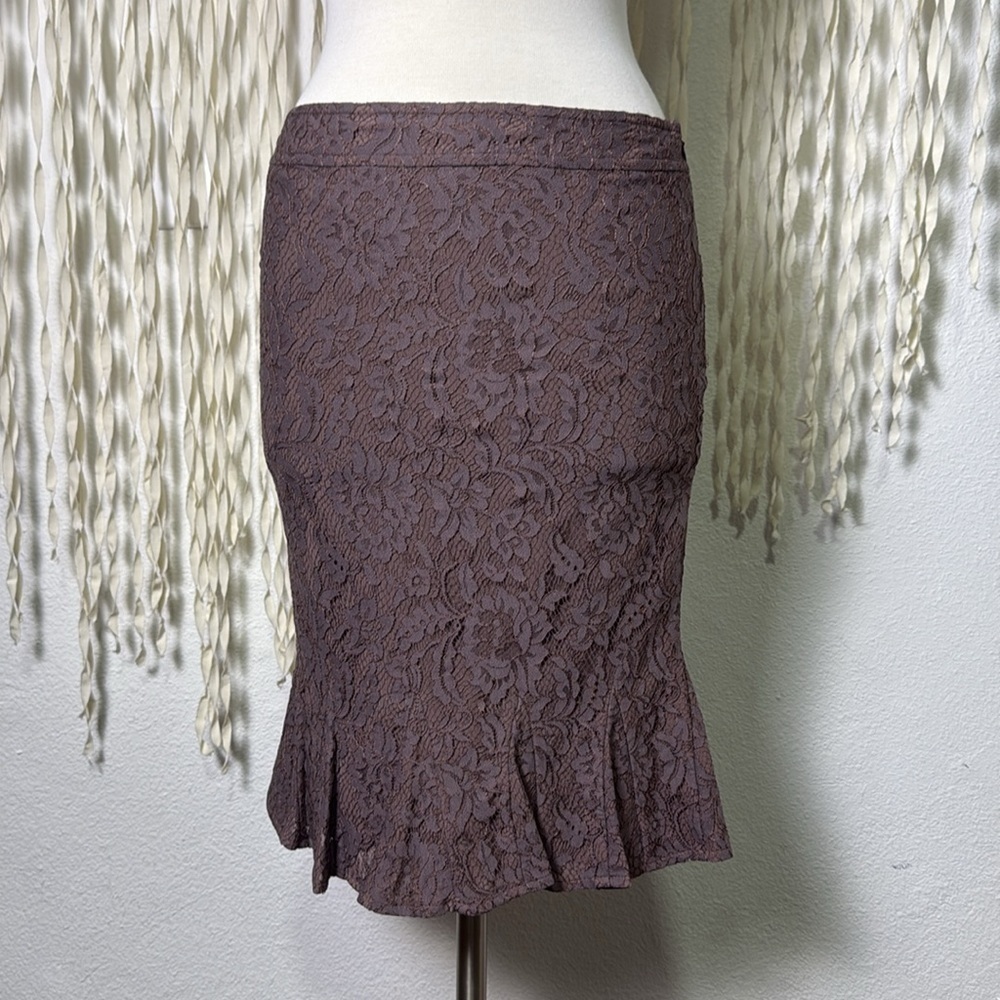 Alberto Makali Mauve Lace Peplum Hemline Size 8